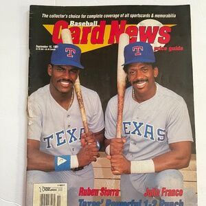 1991 Baseball Card News magazine - Ruben Sierra & Julio Franco cover